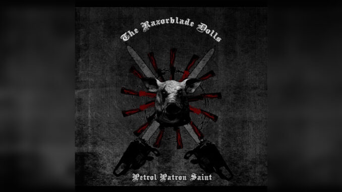 THE RAZORBLADES 'Petrol Patron Saint - Single' - Cover Photo THE RAZORBLADES 'Petrol Patron Saint - Single' - Cover Photo