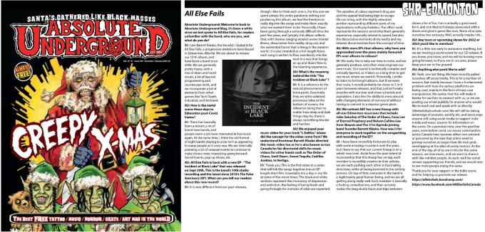 Absolute Underground Mag – Dec 2022 – Jan 2023 – All Else Fails, Nihilist Deathcult, Opus Arise, Cydemind