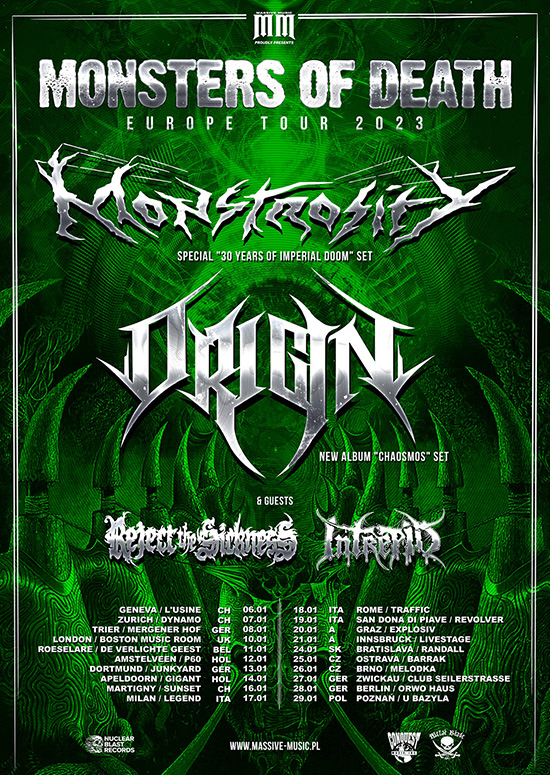 US Death Metal Legends Monstrosity Announces “Monsters of Death” European Tour for Early 2023!