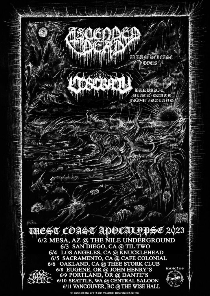 COSCRADH US Tour with ASCENDED DEAD June 2023!