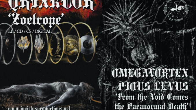 Omegavortex/Pious Levus Split LP and Qrixkuor Zoetrope LP pre-order available now!