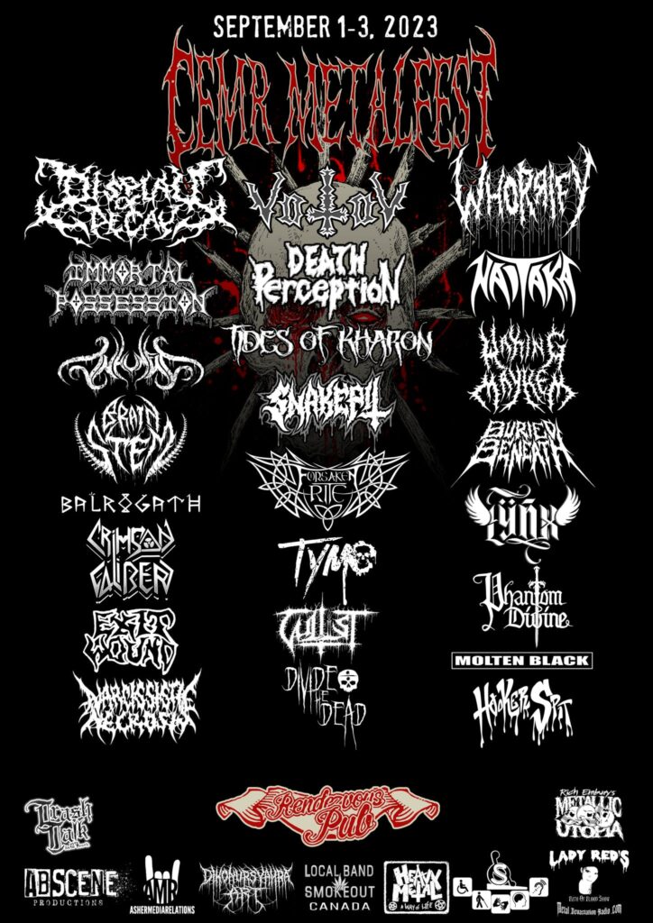 CEMR MetalFest (Edmonton, AB) Announces 2023 Lineup w/ Display of Decay, Votov, Whorrify, Immortal Possession, Death Perception and more!