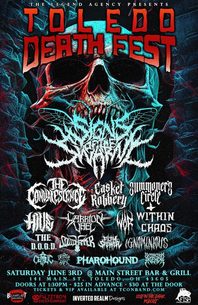 TOLEDO DEATH FEST Announces New Headliners SIGNS OF THE SWARM, CASKET ROBBERY, SUMMONER’S CIRCLE For 2023 Lineup