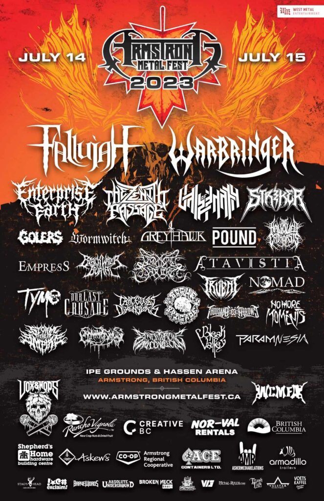 Get Ready For The Pit w/ ARMSTRONG METALFEST’s Spotify Playlist For 2023 Lineup w/ WARBRINGER, FALLUJAH, ENTERPRISE EARTH, THE ZENITH PASSAGE, VALE OF PNATH, STRIKER and more!
