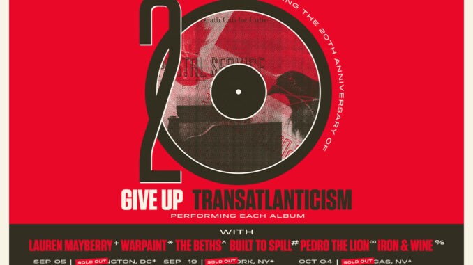 THE POSTAL SERVICE AND DEATH CAB FOR CUTIE CO-HEADLINE TOUR ADDS INTIMATE DATE AT CHICAGOâS SALT SHED