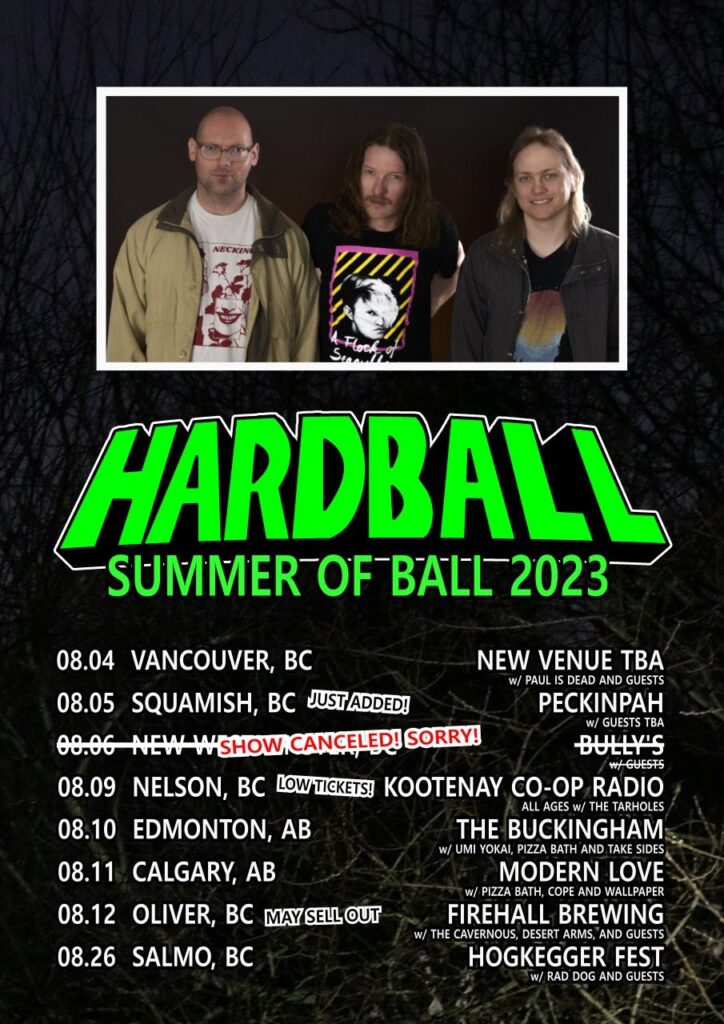 Reminder – HARDBALL Kicks Off Western Canadian Tour (BC, AB) + Out Now! Explosive Debut S/T Album Will Ignite A Grunge Revolution