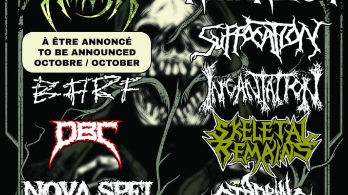 Trois-RiviÃ¨res MetalFest Adds Suffocation, Incantation, Skeletal Remains, Stabbing To 2023 Lineup w/ Martyr, Kataklysm, and more!