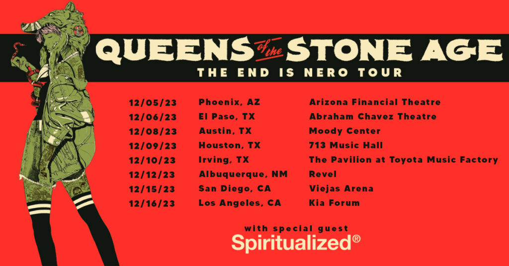 QUEENS OF THE STONE AGE: THE END IS NERO TOUR December West Coast Dates Added