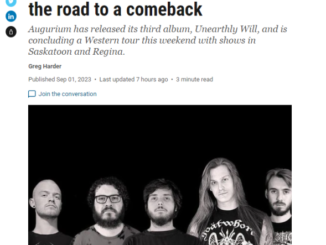 Regina Leader Post – Regina metal band Augurium is on the road to a comeback