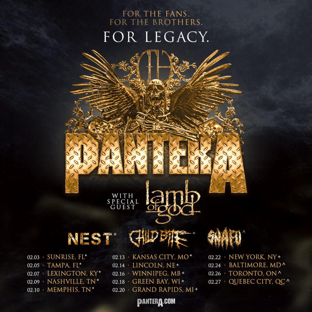 Housecore Records Recording Artists NEST, CHILD BITE, And SNAFU To Open Select Pantera Shows Next Month!