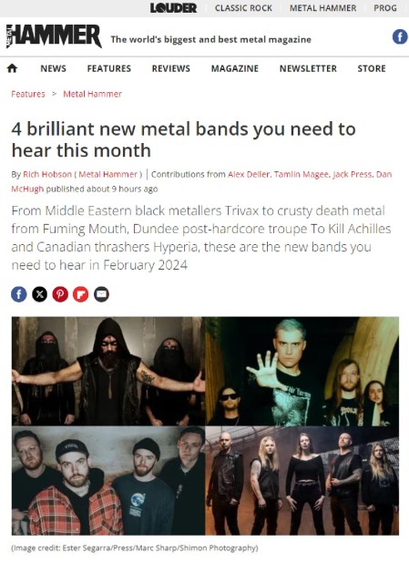 4 brilliant new metal bands you need to hear this month recommended by Metal Hammer and Vancouver’s Hyperia is one of them m/m/