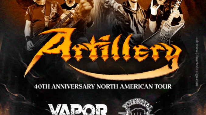 ARTILLERY: Rescheduled 40th Anniversary North American Headlining Tour Confirmed; Tickets On Sale Now!