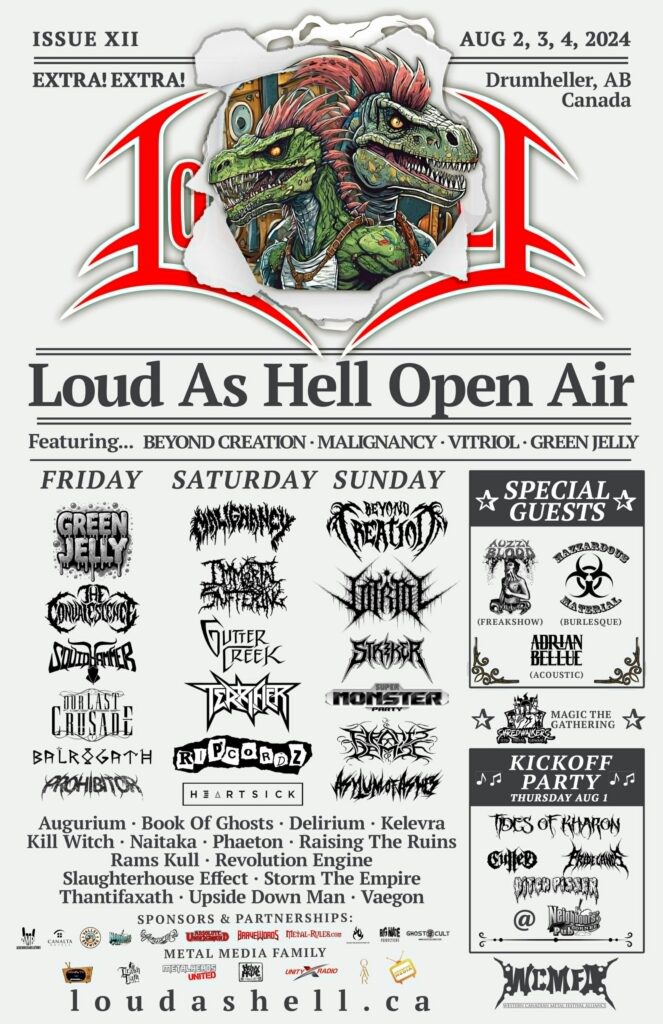 LOUD AS HELL Announces 2024 Lineup w/ BEYOND CREATION, MALIGNANCY, VITRIOL, GREEN JELLY, STRIKER, RIPCORDZ, THE CONVALESCENCE AND MORE!