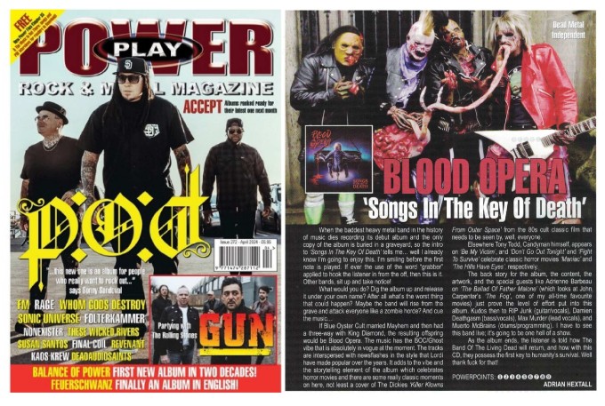 m/ Powerplay Rock and Metal Magazine m/ April 2024 w/ Blood Opera, Marble Ghosts, Shores Of Null, Omnivide, Novichok