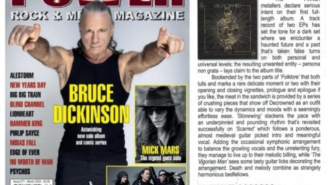 m/ Powerplay Rock and Metal Magazine m/ March 2024 – Striker, Rockshots Records – Metal De Facto, Last in Time, Decrowned
