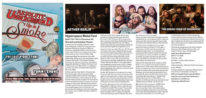 New Issue of Absolute Underground TV / Magazine is out! Interviews with Supermodel Taxidermy, Ivy Gardens, LÃ¿nx, NATE SILVA, NOTSM, The Order of The Precious Blood, Hyperspace Metal Festival
