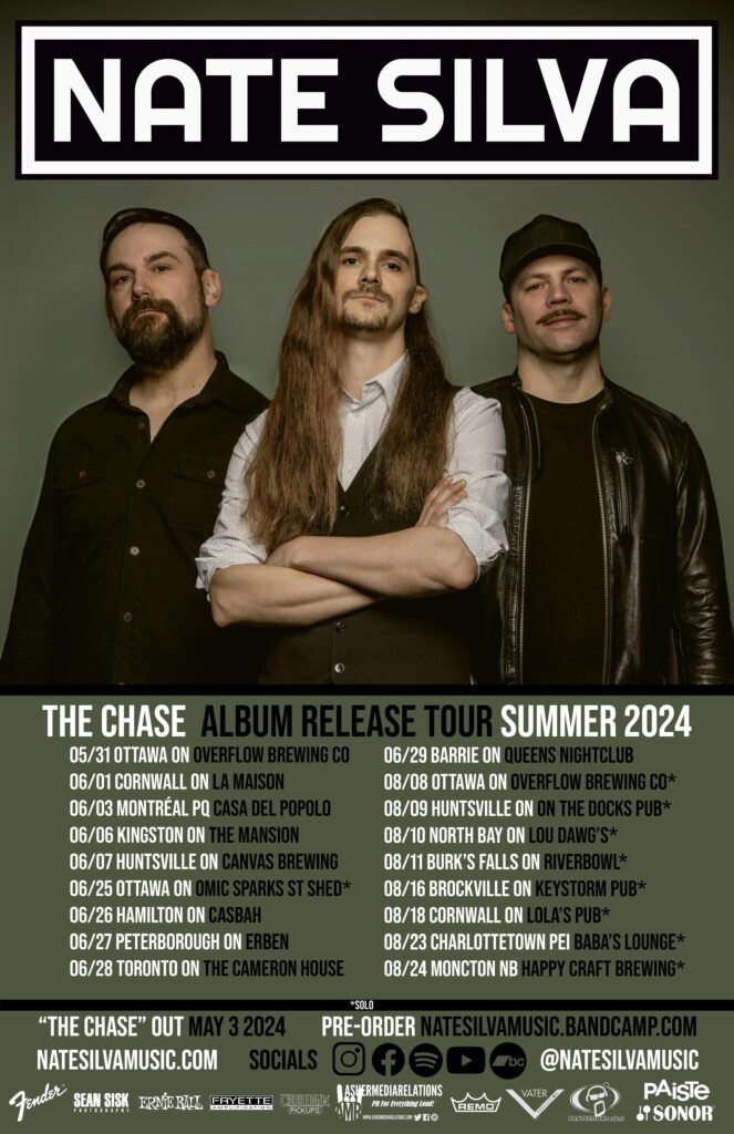 Reminder – NATE SILVA (ex-The Slyde) Kicks Off Canadian Tour Dates (ON, QC, NB, NS, PEI) + New Album âThe Chaseâ
