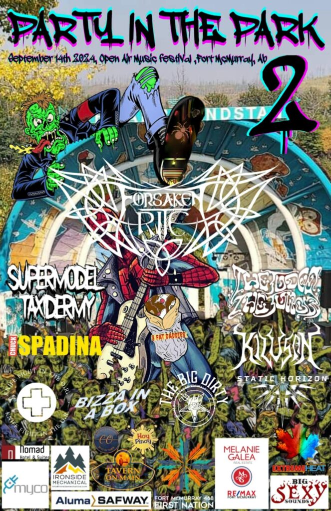 Fort McMurray’s SUPERMODEL TAXIDERMY Announces Lineup For Their Open Air Fest “Party In The Park 2” – Sept 14th