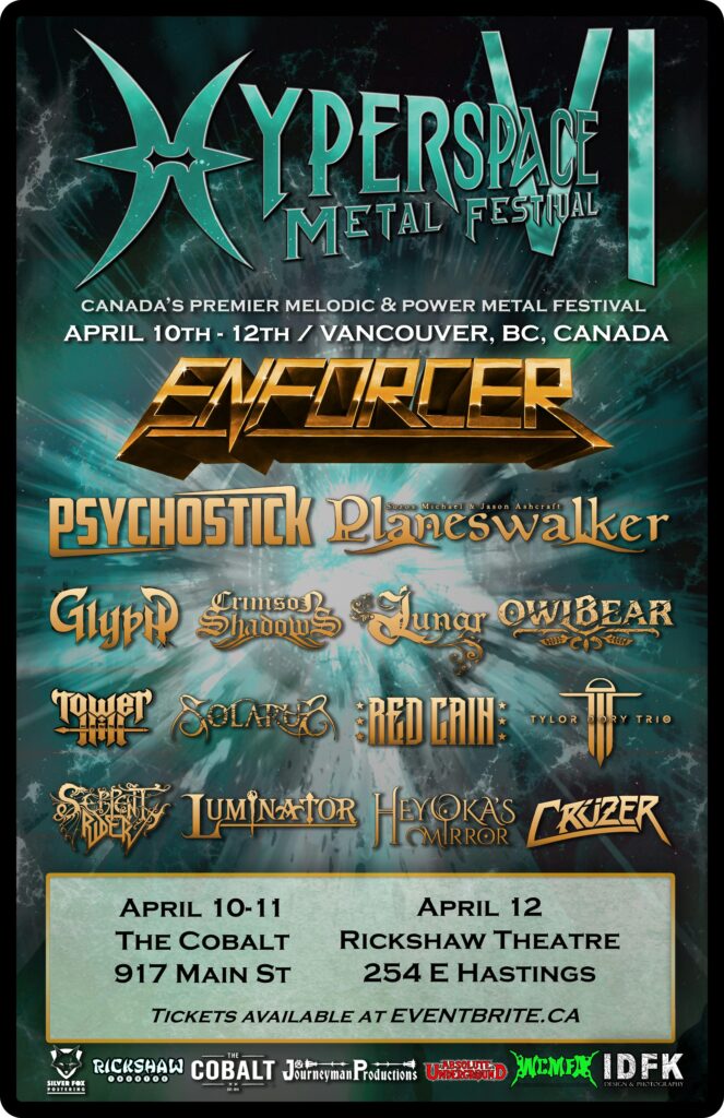 HYPERSPACE METALFEST Announces 2025 Lineup w/ ENFORCER, PSYCHOSTICK, PLANESWALKER, GLYPH, CRIMSON SHADOWS, LUNAR, OWLBEAR, RED CAIN and more!