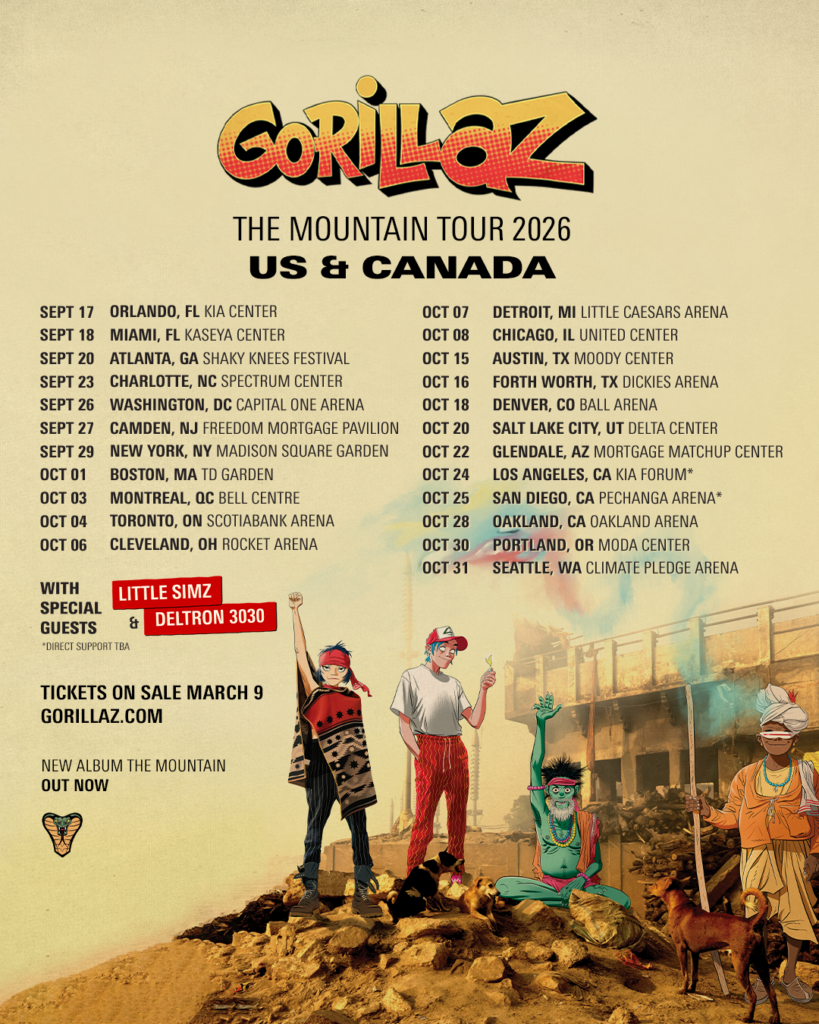 GORILLAZ: North American Tour Fall 2026
