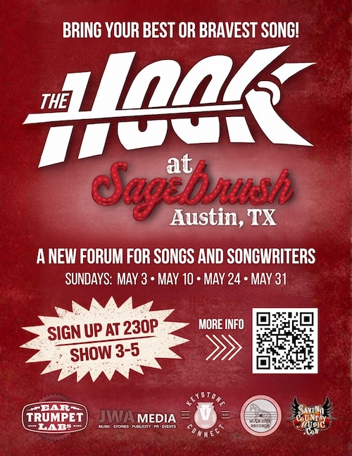 The Hook Songwriter Showcase Unveils New Weekly Live-Taped Events For Sundays In May At Landmark Austin Honky Tonk, Sagebrush