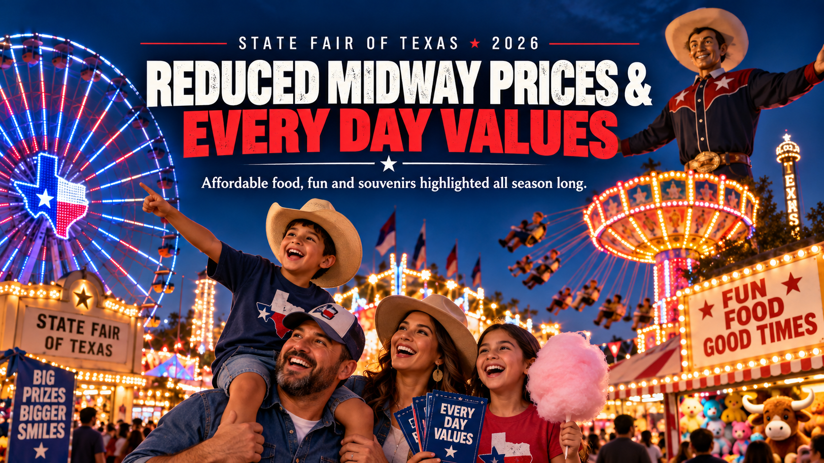 State Fair of Texas 2026 reduced Midway prices and Every Day Values cover