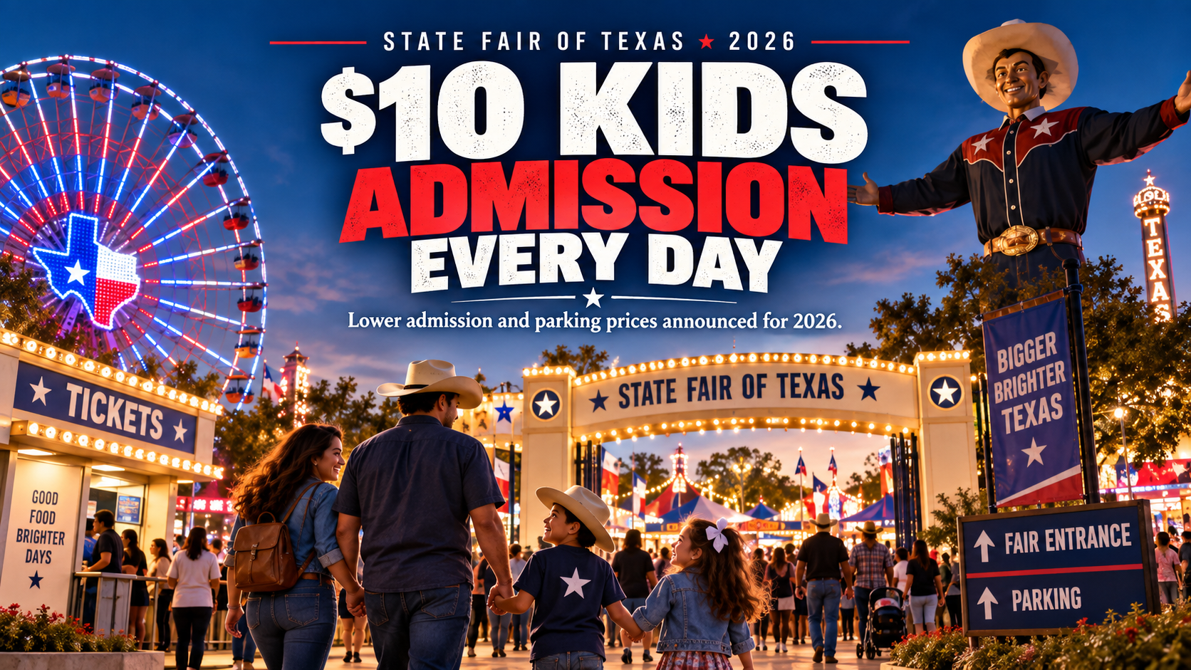 State Fair of Texas 2026 ten dollar kids admission every day cover