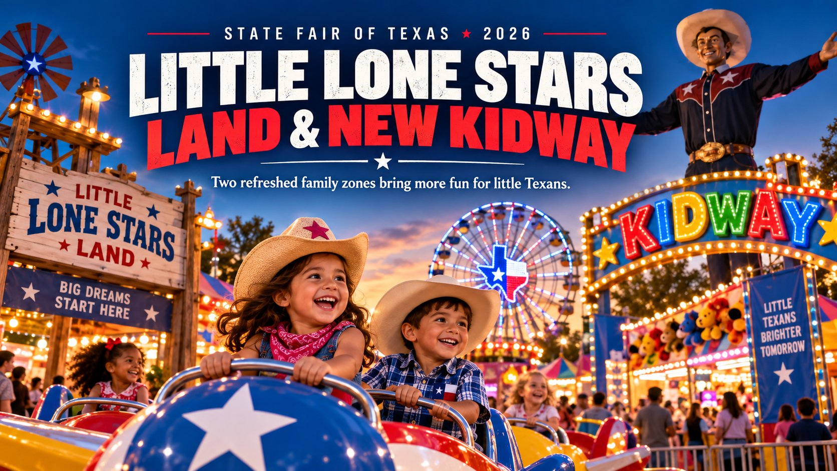 State Fair of Texas 2026 Little Lone Stars Land and new Kidway cover