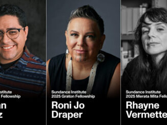 2025 Sundance Merata Mita and Graton Fellowship recipients Stefan Perez, Roni Jo Draper and Rhayne Vermette