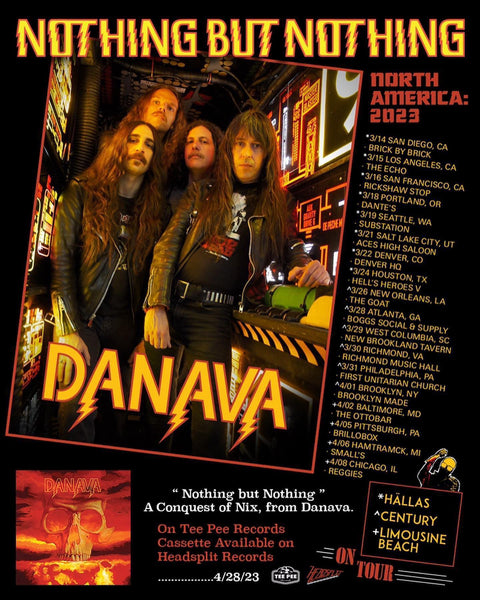 DANAVA – Nothing But Nothing 2023 album and North American tour poster