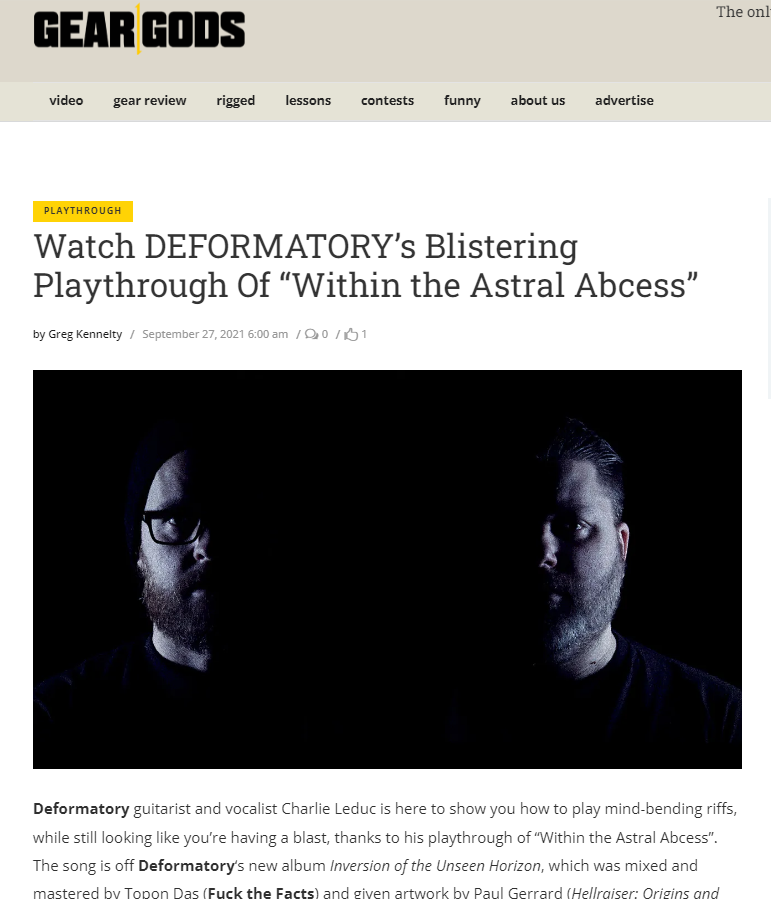 Deformatory publicity artwork for Within The Astral Abscess and Inversion of the Unseen Horizon