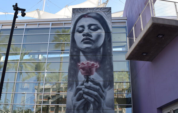 Desert Rose mural at Mesa Arts Center in Mesa, Arizona