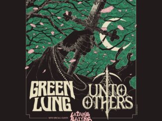 Heathen Neverland Tour 2025 poster featuring Green Lung, Unto Others and Satan's Satyrs