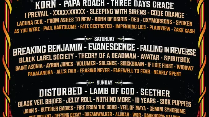 Inkcarceration Music & Tattoo Festival 2022 official lineup poster