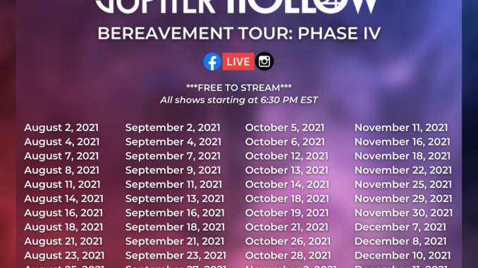 JUPITER HOLLOW Bereavement live stream tour artwork