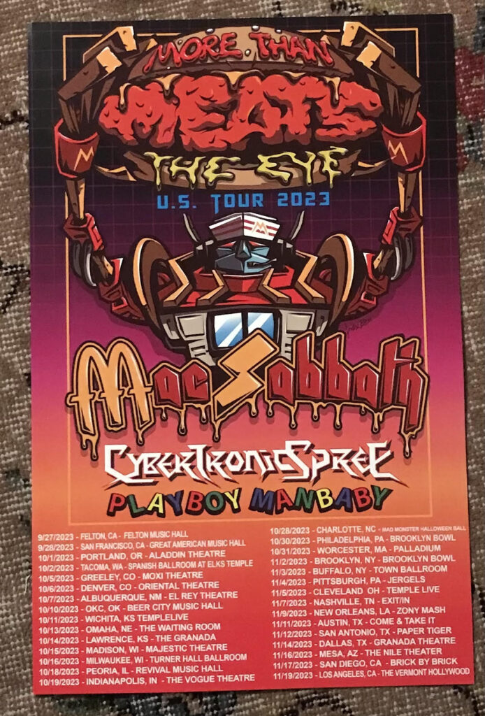 Mac Sabbath – More Than Meats The Eye U.S. Tour 2023 official tour poster