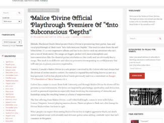 MALICE DIVINE – Into Subconscious Depths guitar playthrough publicity image