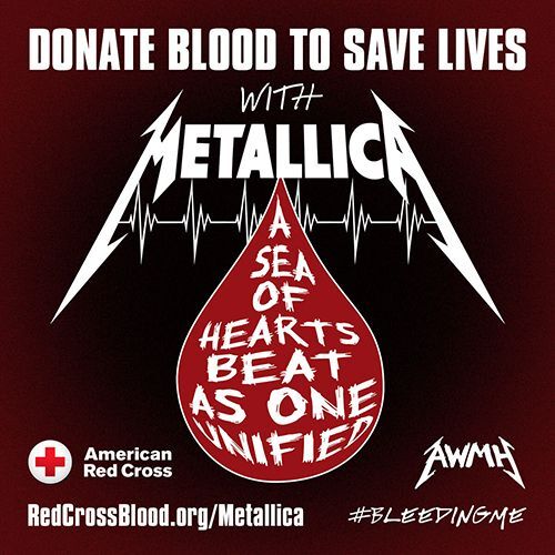 Metallica and American Red Cross M72 blood drive artwork