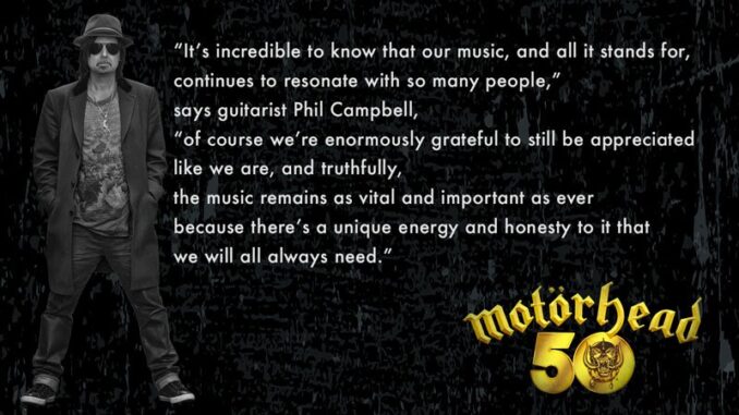 Motörhead 50th anniversary artwork featuring Phil Campbell