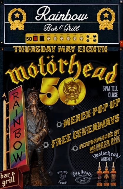 Motörhead Day 2025 at Rainbow Bar & Grill official event poster