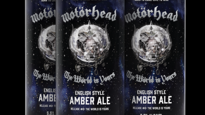 MOTÖRHEAD Röad Crew The World Is Yours Amber Ale collectible cans from the BevNomad collaboration
