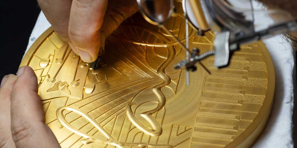 Paul McCartney 5 kilogram gold coin being finished at The Royal Mint