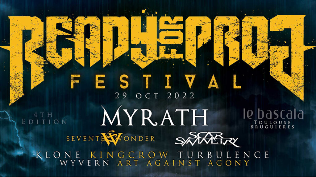 Ready For Prog Festival 2022 poster featuring Wyvern, Myrath, Seventh Wonder, Scar Symmetry, Klone, Kingcrow, Turbulence and Art Against Agony
