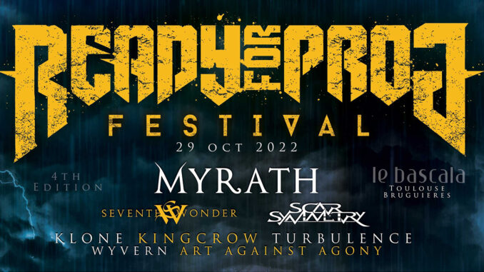 Ready For Prog Festival 2022 poster featuring Wyvern, Myrath, Seventh Wonder, Scar Symmetry, Klone, Kingcrow, Turbulence and Art Against Agony