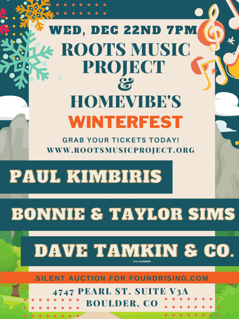 Roots Music Project and Homevibe first annual Winterfest poster