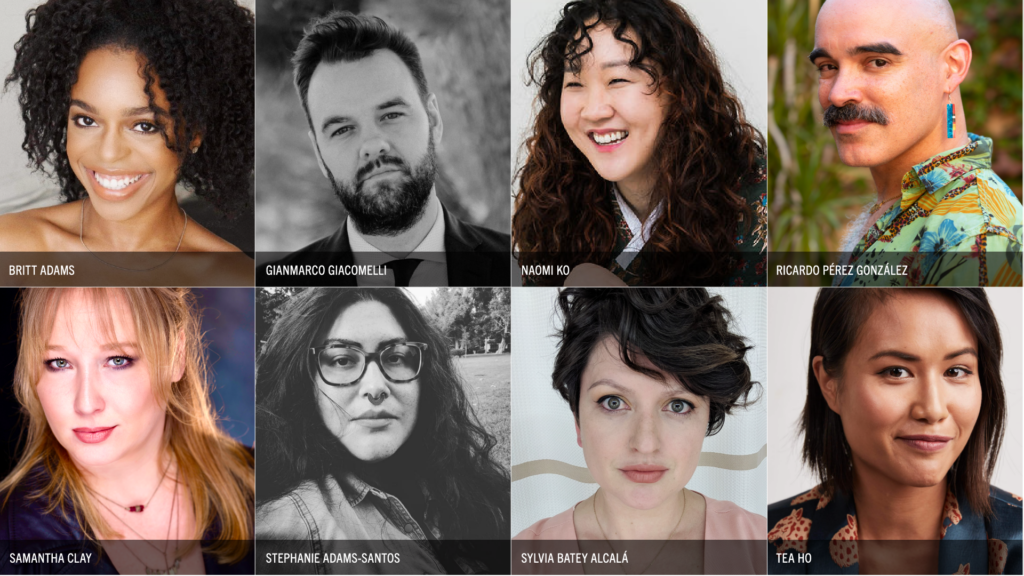 Sundance Institute 2022 Episodic Lab Fellows Britt Adams, Gianmarco Giacomelli, Naomi Ko, Ricardo Pérez González, Samantha Clay, Stephanie Adams-Santos, Sylvia Batey Alcalá and Tea Ho