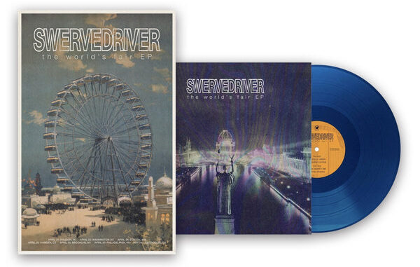 Swervedriver – The World's Fair EP cover and blue vinyl
