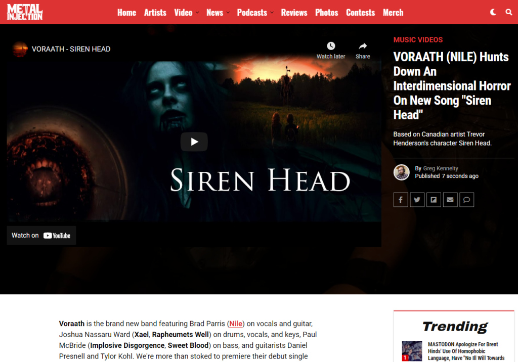 VORAATH – Siren Head publicity artwork