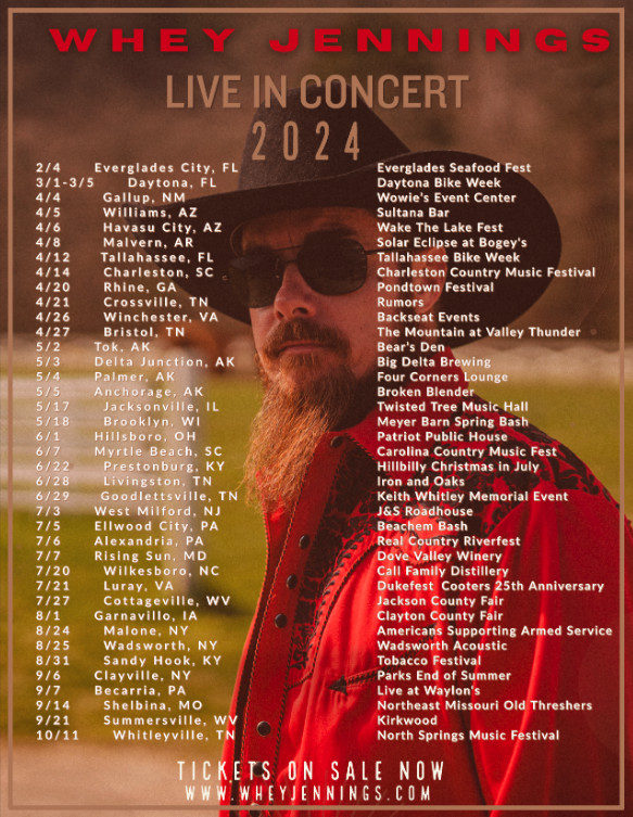 Whey Jennings 2024 tour poster